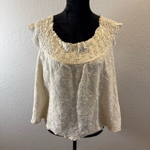 Mossimo Supply Co. Cream lace Blouse off shoulder stretch